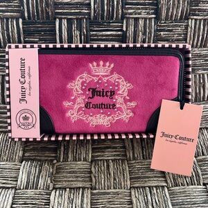 👑 NWT Juicy Couture Raspberry Tart Heritage Large Wallet Box Set 👑